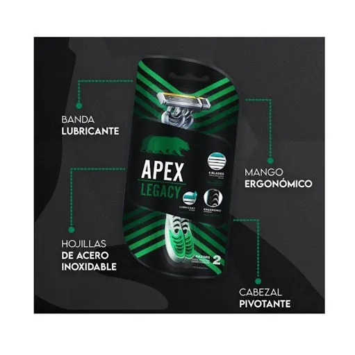 Cuchilla De Afeitar Desechable 4 Hojas Hombre- 2 Paquetes X 2 Cuchillas - Apex Apex 2 Paquetes X 2 Unidades X 2 Unidades Por Paquete1.webp
