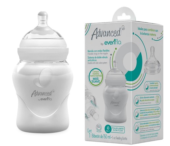 [E1125] Biberón Evenflo Advanced Cuello Ancho 5oz