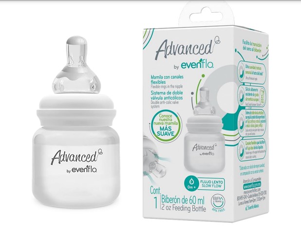 [E1170] Biberon Cuello Stand ADV 2oz Evenflo