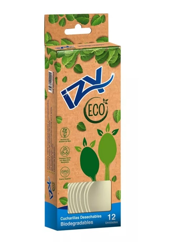 [40120001] CUCHARA BIODEGRADABLE DE ALMIDON X 12UND 6.5 PLG IZY ECO
