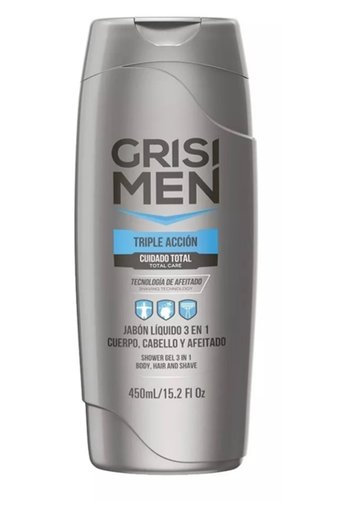 Jabon Corporal Liq Hombre Triple Accion 3 en 1 450ml Grisi