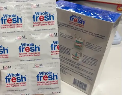 Tableta Limpiadora Para Protesis Dental Caja x 30und Whole Fresh